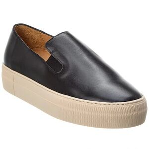 FRAME Denim Le Ren Black Leather Slip-On Sneaker Size EU 39/US 8.5